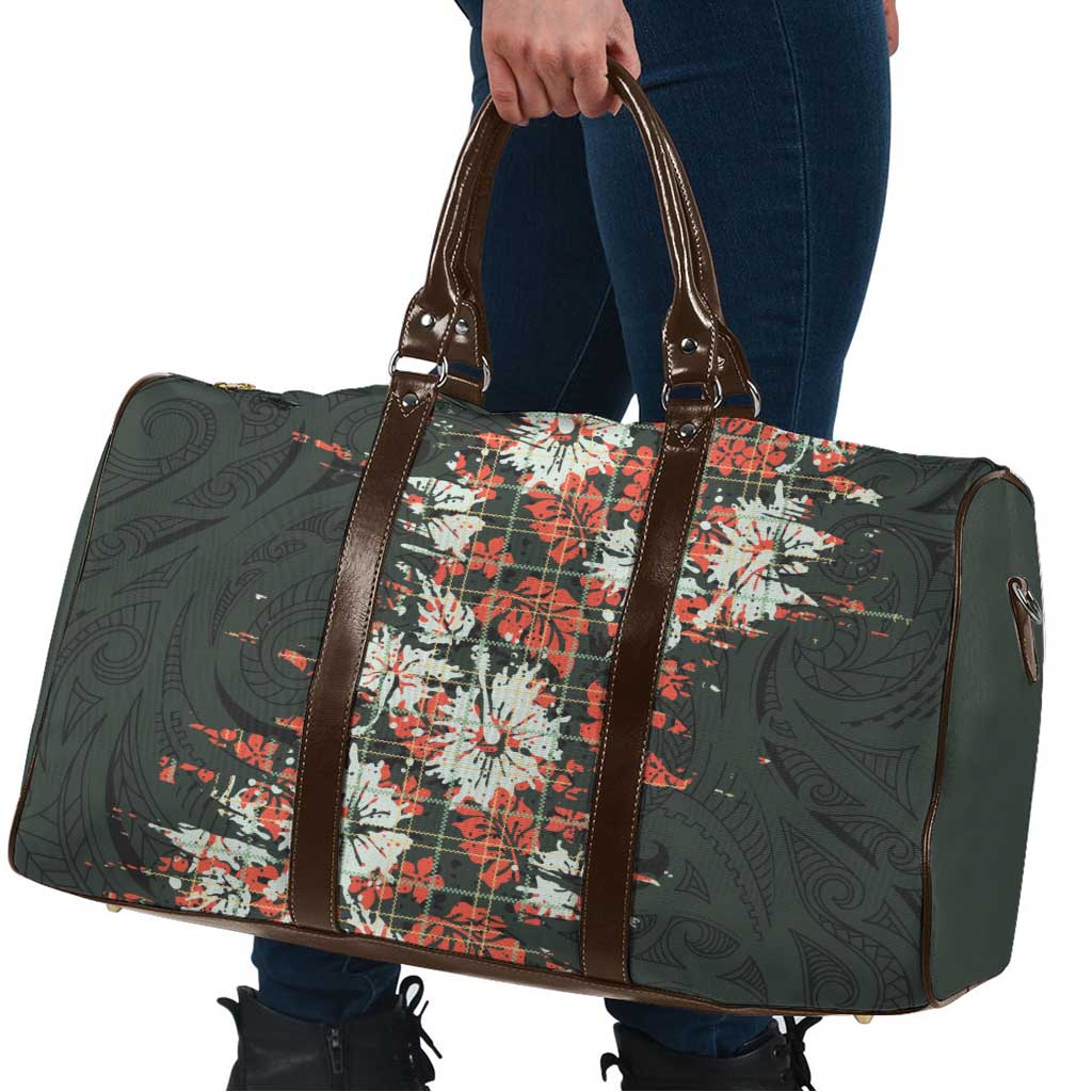 Hawaii Tartan With Hibiscus Travel Bag Polynesian Pattern Vintage LT9 - Polynesian Pride