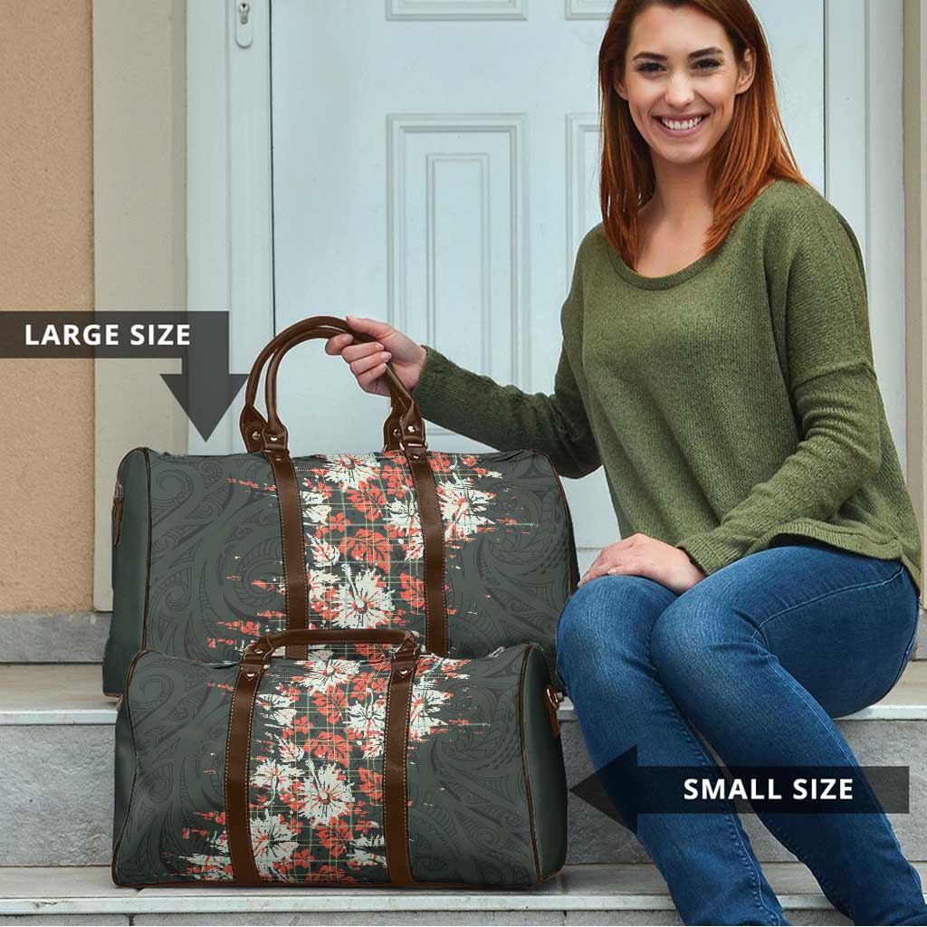 Hawaii Tartan With Hibiscus Travel Bag Polynesian Pattern Vintage LT9 - Polynesian Pride