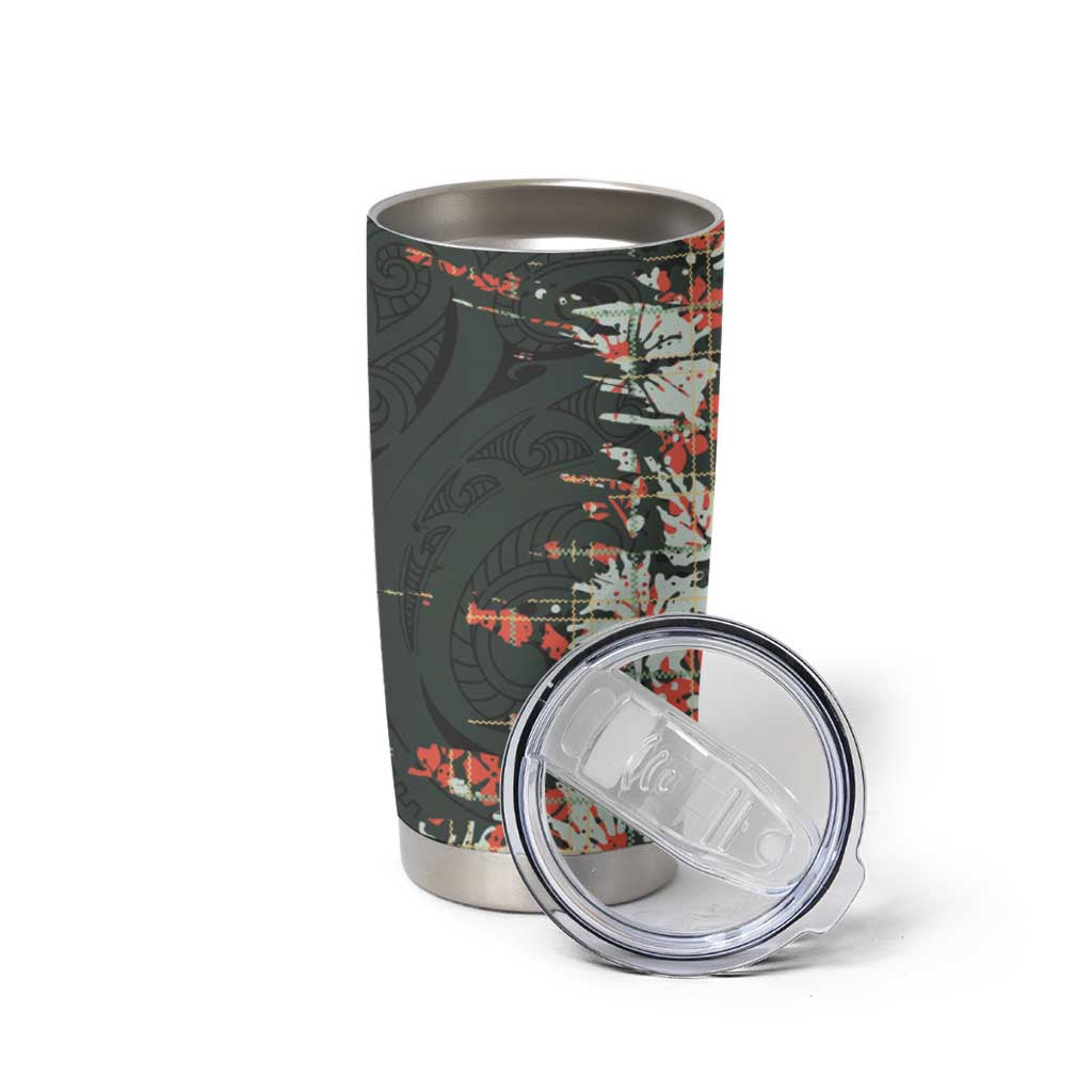 Hawaii Tartan With Hibiscus Tumbler Cup Polynesian Pattern Vintage LT9 - Polynesian Pride