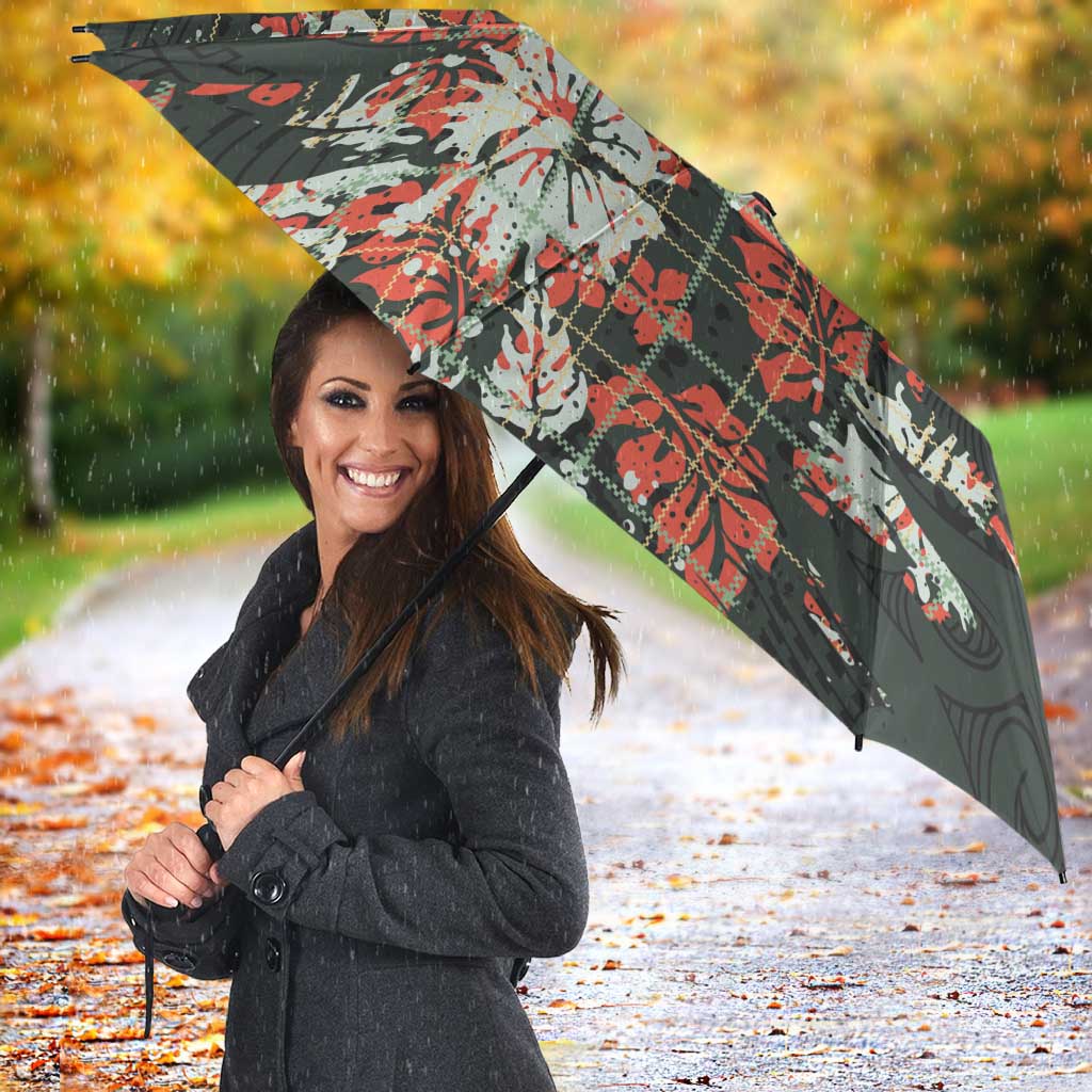Hawaii Tartan With Hibiscus Umbrella Polynesian Pattern Vintage LT9 - Polynesian Pride