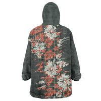 Hawaii Tartan With Hibiscus Wearable Blanket Hoodie Polynesian Pattern Vintage LT9 - Polynesian Pride