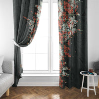 Hawaii Tartan With Hibiscus Window Curtain Polynesian Pattern Vintage LT9 - Polynesian Pride
