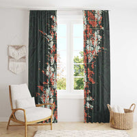 Hawaii Tartan With Hibiscus Window Curtain Polynesian Pattern Vintage LT9 - Polynesian Pride