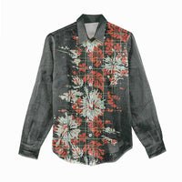 Hawaii Tartan With Hibiscus Women Casual Shirt Polynesian Pattern Vintage LT9 - Polynesian Pride