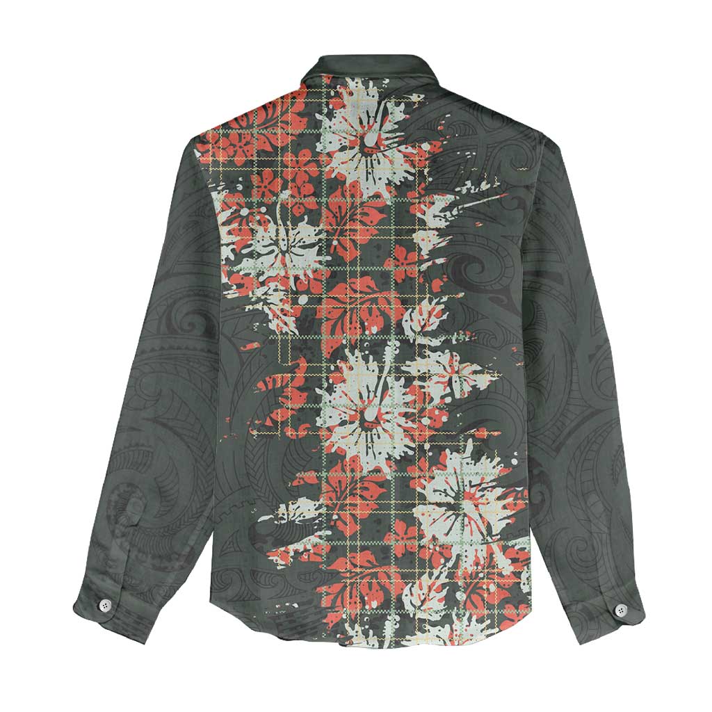 Hawaii Tartan With Hibiscus Women Casual Shirt Polynesian Pattern Vintage LT9 - Polynesian Pride