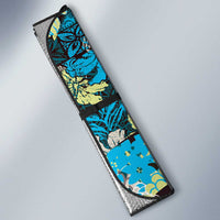 Japanese Hawaiian Crane Auto Sun Shade Blue Tapa Patchwork Pattern LT9 - Polynesian Pride