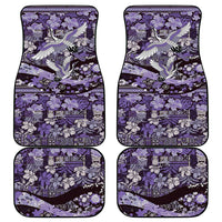 Japanese Hawaiian Crane Car Mats Purple Tapa Patchwork Pattern