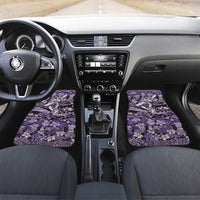 Japanese Hawaiian Crane Car Mats Purple Tapa Patchwork Pattern
