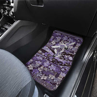 Japanese Hawaiian Crane Car Mats Purple Tapa Patchwork Pattern