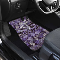 Japanese Hawaiian Crane Car Mats Purple Tapa Patchwork Pattern
