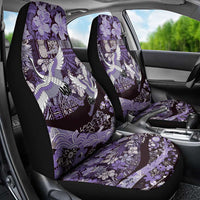 Japanese Hawaiian Crane Car Seat Cover Purple Tapa Patchwork Pattern LT9 - Polynesian Pride