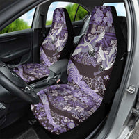 Japanese Hawaiian Crane Car Seat Cover Purple Tapa Patchwork Pattern LT9 - Polynesian Pride