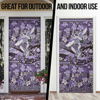 Japanese Hawaiian Crane Door Cover Purple Tapa Patchwork Pattern LT9 - Polynesian Pride