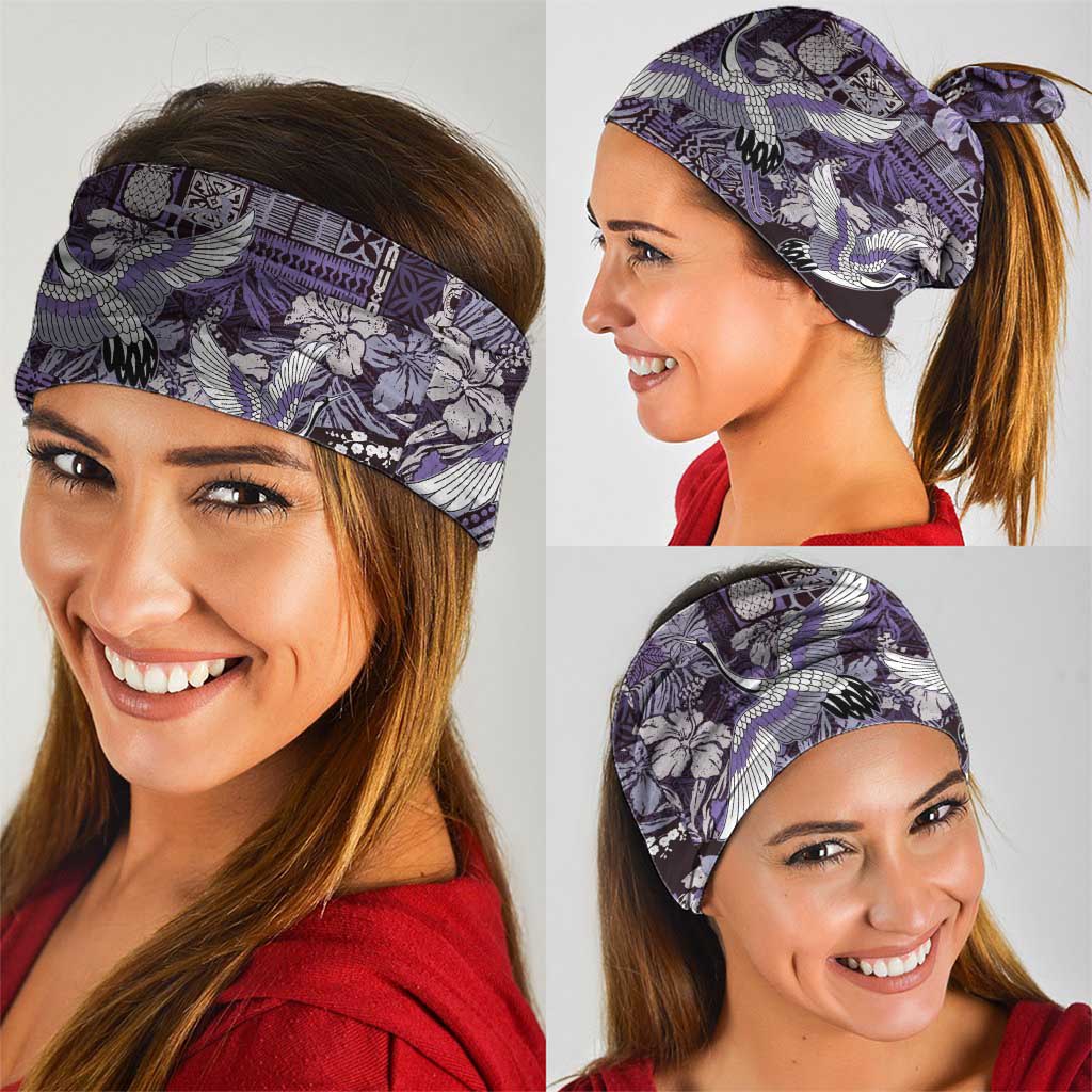 Japanese Hawaiian Crane Neck Gaiter Purple Tapa Patchwork Pattern LT9 - Polynesian Pride