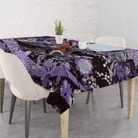 Japanese Hawaiian Crane Tablecloth Purple Tapa Patchwork Pattern LT9 - Polynesian Pride