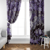 Japanese Hawaiian Crane Window Curtain Purple Tapa Patchwork Pattern LT9 - Polynesian Pride