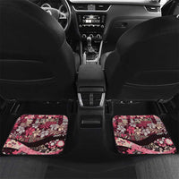 Japanese Hawaiian Crane Car Mats Soft Pink Tapa Patchwork Pattern LT9 Set 2pcs - Back Pink - Polynesian Pride