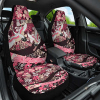 Japanese Hawaiian Crane Car Seat Cover Soft Pink Tapa Patchwork Pattern LT9 One Size Pink - Polynesian Pride