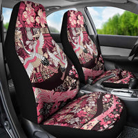 Japanese Hawaiian Crane Car Seat Cover Soft Pink Tapa Patchwork Pattern LT9 - Polynesian Pride