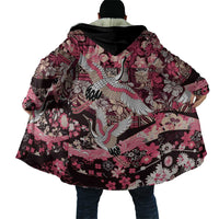 Japanese Hawaiian Crane Cloak Soft Pink Tapa Patchwork Pattern LT9 - Polynesian Pride