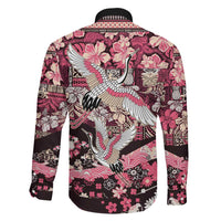 Japanese Hawaiian Crane Family Matching Off Shoulder Maxi Dress and Hawaiian Shirt Soft Pink Tapa Patchwork Pattern LT9 - Polynesian Pride