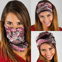Japanese Hawaiian Crane Neck Gaiter Soft Pink Tapa Patchwork Pattern