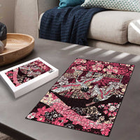 Japanese Hawaiian Crane Puzzle Soft Pink Tapa Patchwork Pattern LT9 - Polynesian Pride