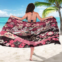 Japanese Hawaiian Crane Sarong Soft Pink Tapa Patchwork Pattern LT9 - Polynesian Pride