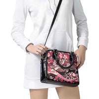 Japanese Hawaiian Crane Shoulder Handbag Soft Pink Tapa Patchwork Pattern LT9 - Polynesian Pride