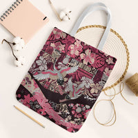 Japanese Hawaiian Crane Tote Bag Soft Pink Tapa Patchwork Pattern LT9 White Strap One Size Pink - Polynesian Pride