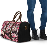 Japanese Hawaiian Crane Travel Bag Soft Pink Tapa Patchwork Pattern