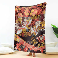 Japanese Hawaiian Crane Blanket Yellow Ochre Tapa Patchwork Pattern LT9 - Polynesian Pride