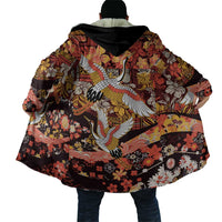 Japanese Hawaiian Crane Cloak Yellow Ochre Tapa Patchwork Pattern
