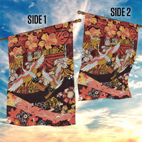 Japanese Hawaiian Crane Garden Flag Yellow Ochre Tapa Patchwork Pattern LT9 - Polynesian Pride