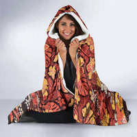 Japanese Hawaiian Crane Hooded Blanket Yellow Ochre Tapa Patchwork Pattern LT9 - Polynesian Pride