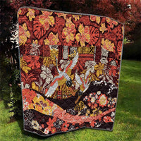 Japanese Hawaiian Crane Quilt Yellow Ochre Tapa Patchwork Pattern LT9 - Polynesian Pride