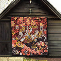 Japanese Hawaiian Crane Quilt Yellow Ochre Tapa Patchwork Pattern LT9 - Polynesian Pride