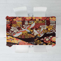 Japanese Hawaiian Crane Tablecloth Yellow Ochre Tapa Patchwork Pattern LT9 Yellow - Polynesian Pride
