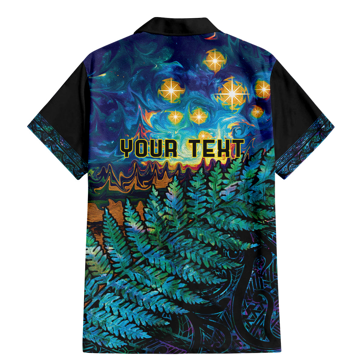 Matariki Te Tau Hou Maori Family Matching Mermaid Dress and Hawaiian Shirt New Zealand Silver Fern Night Starry Sky