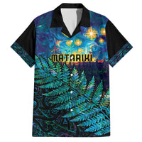 Matariki Te Tau Hou Maori Family Matching Off Shoulder Maxi Dress and Hawaiian Shirt New Zealand Silver Fern Night Starry Sky