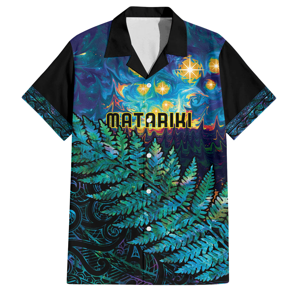 Matariki Te Tau Hou Maori Family Matching Tank Maxi Dress and Hawaiian Shirt New Zealand Silver Fern Night Starry Sky
