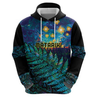 Matariki Te Tau Hou Maori Hoodie New Zealand Silver Fern Night Starry Sky
