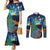 Personalised New Zealand Matariki Art Star Couples Matching Mermaid Dress and Long Sleeve Button Shirt Koru Fern Night Starry Sky