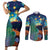 Personalised New Zealand Matariki Art Star Couples Matching Short Sleeve Bodycon Dress and Long Sleeve Button Shirt Koru Fern Night Starry Sky