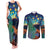 Personalised New Zealand Matariki Art Star Couples Matching Tank Maxi Dress and Long Sleeve Button Shirt Koru Fern Night Starry Sky