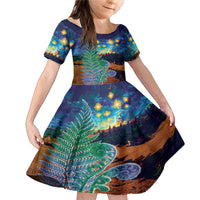 Personalised New Zealand Matariki Art Star Family Matching Mermaid Dress and Hawaiian Shirt Koru Fern Night Starry Sky