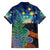 Personalised New Zealand Matariki Art Star Family Matching Off Shoulder Short Dress and Hawaiian Shirt Koru Fern Night Starry Sky