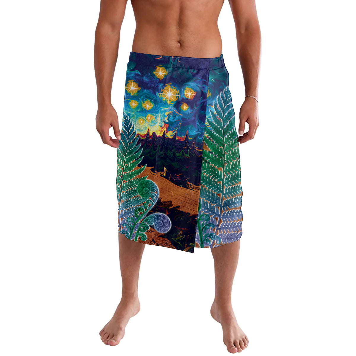 Personalised New Zealand Matariki Art Star Lavalava Koru Fern Night Starry Sky