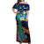 Personalised New Zealand Matariki Art Star Off Shoulder Maxi Dress Koru Fern Night Starry Sky