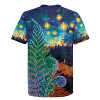 Personalised New Zealand Matariki Art Star Rugby Jersey Koru Fern Night Starry Sky